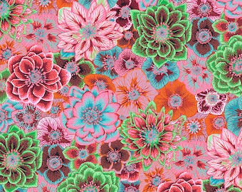Kaffe Fassett - Hellebores in Pink Multi from the Kaffe Fassett Collective by Free Spirit Fabric 100% Cotton Fabric