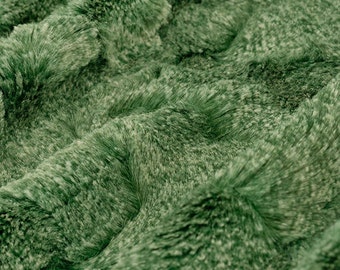 MINKY- Luxe Cuddle Heather in Ivy Green From Shannon Fabrics 10mm Pile