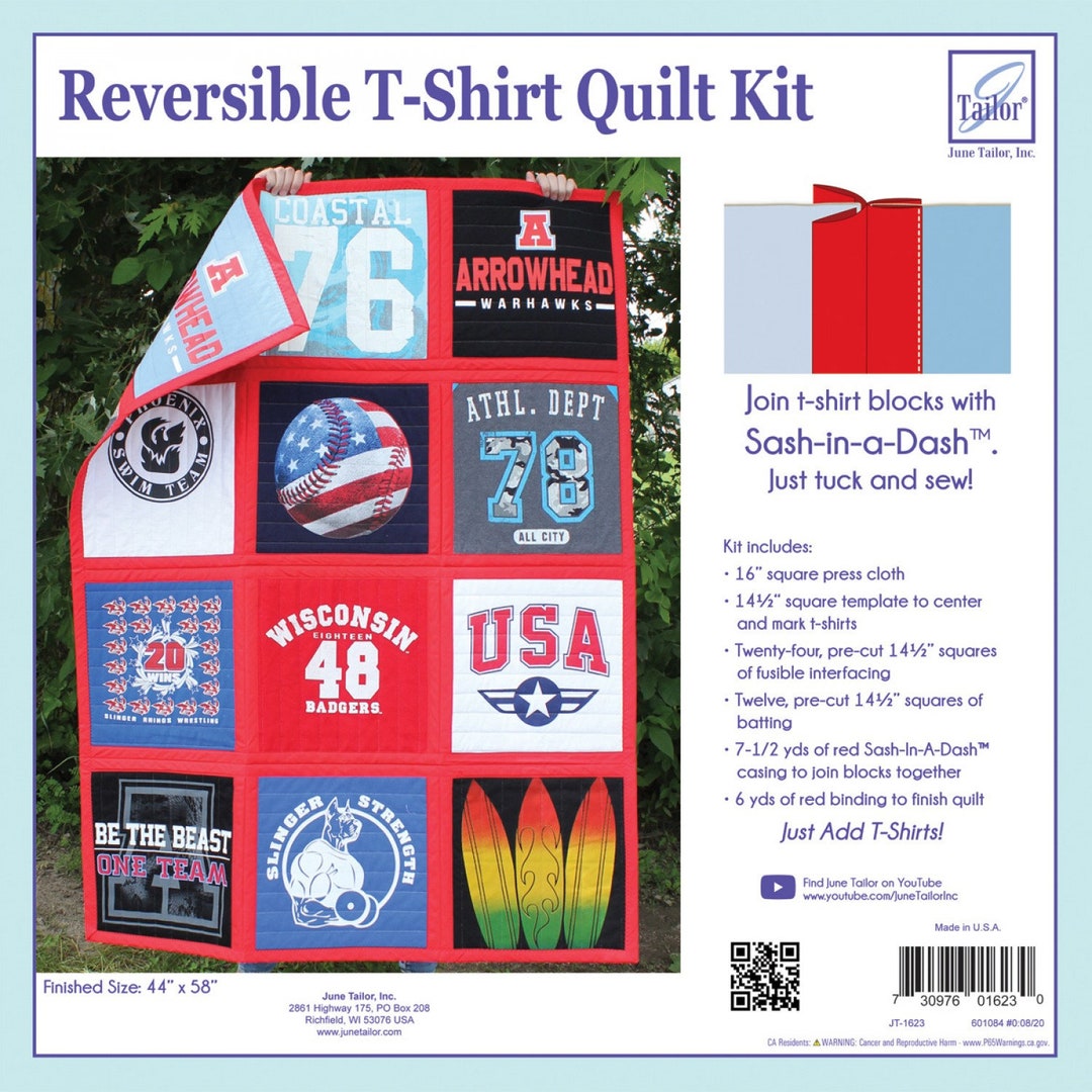 Reversible T-shirt Quilt Kit Red Sash-in-a-dash From June Tailor - Etsy