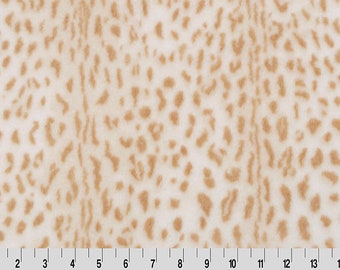 Luxe Cuddle® Savanna in Pecan Beige & White From Shannon Fabrics Furry MINKY Collection - Big Cat Minky - 100% Polyester