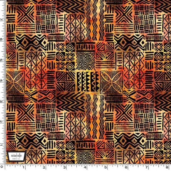 Primitive Geo From Kenya Collection by Michael Miller - 100% Quilt Shop High Quality Cotton- You Choose the Cut