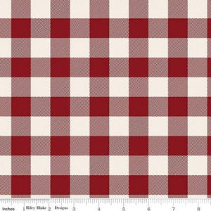Rosso 3/4&quot; Buffalo Plaid dalla collezione Christmas Traditions di Riley Blake Fabric di Dani Mogstad 100% Quilt Shop Quality Cotton