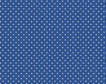 Marine Blue Spots from Spot by Makower UK Collection by Andover Fabric- 100% High Quality Quilt Shop Cotton