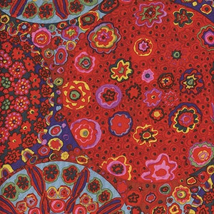 Kaffe Fassett Fabric by the Yard- Millefiore in Red From Kaffe Fassett Collective Classics Collection by FreeSpirit Fabric