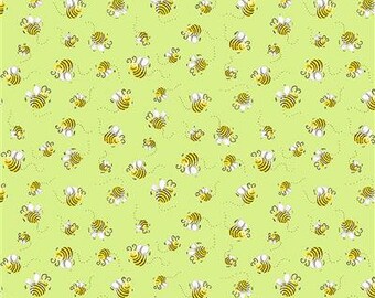 Susy Bees in Green by Susybee Basics for Clothworks