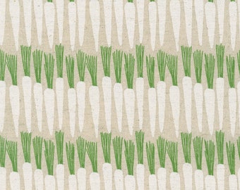 White Carrots by Sevenberry from Cotton Flax Prints - Robert Kaufman - 80 Percent Cotton 20 percent Flax