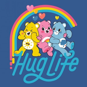 STOPZETTING- Digital Minky - Troetelbeertjes Hug Life 45 x 60 inch paneel van EZ Fabrics - 100% polyester
