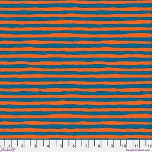 Kaffe Fassett - Comb Stripe in Orange & Blue from the Kaffe Fassett Collective by Free Spirit Fabric 100% Cotton Fabric