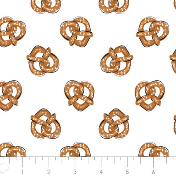 Salted Pretzels in White from Camelot Fabric's City Girl Collection by Sara Berrenson- Choose Your Cut