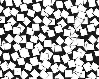 TISSU BATIK - Carrés noirs de la collection Graphix par Island Batiks