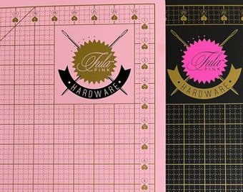 New Version - Tula Pink Double Sided Cutting Mat 36in X 24in - One Side Pine and One Side Black