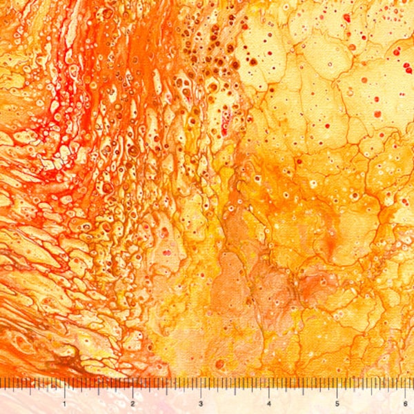 Surge Abstract in Orange from Fusion II Collection by Quilting Treasures - 100% COTTON - You Choose Cut