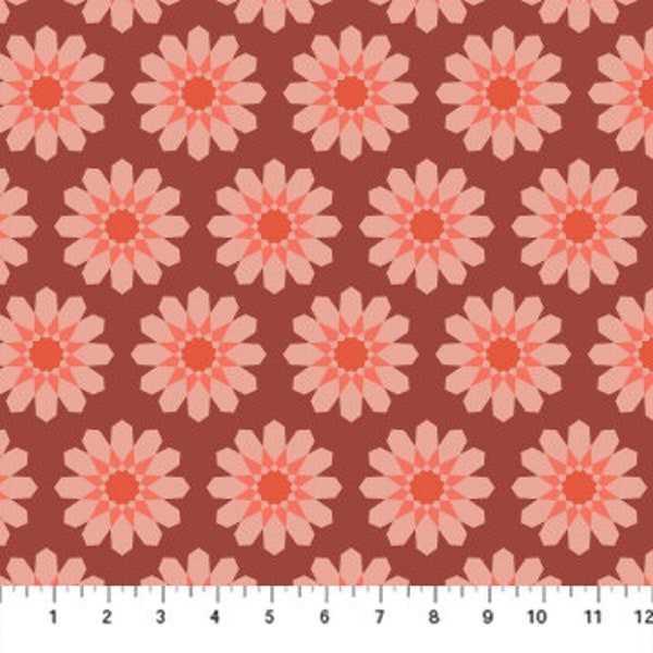 Hübsche Blumen in Schokolade aus Figo Fabric es More Pie? Kollektion von Dana Willard - 100% Hochwertige Baumwolle