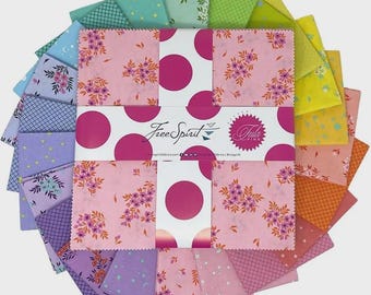 Layer Cake Full Moon by TULA PINK from the Full Moon Forest II Collection for Free Spirit - 10"x10" 42pc