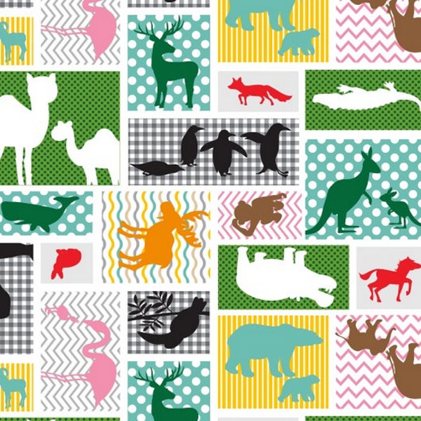 Patchwork Animals from Studio E Fabric's Little Explorer Collection by Sarah Frederking 100% Cotton E4225-46