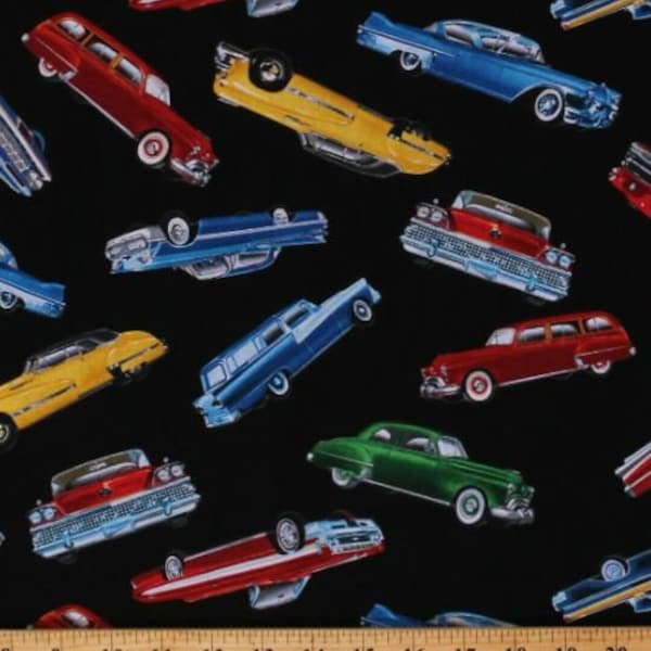 Classic Cars in Black from Timeless Treasure's Fabric