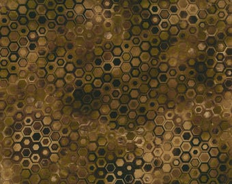 Hexagons in Chestnut from the Phantasma Collection by Robert Kaufman - 100% Cotton