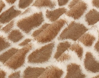 Luxe Cuddle® Giraffe in Natural/Tan Furry Minky From Shannon Fabrics - 12mm Pile