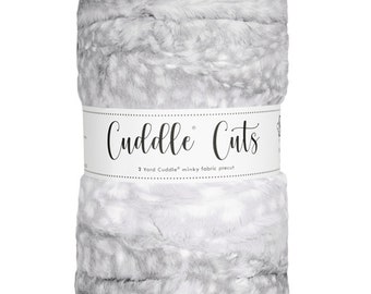 2 Yard Luxe Cuddle® Cut Fawn Silver (72"x60") warm pluche MINKY van Shannon-stoffen, 10 mm-stapel