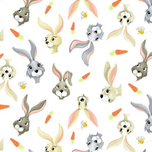 Harold the Hare Spring Rabbit Toss by Susybee Fabrics - Bunny Rabbit Garden- You Choose the Cut