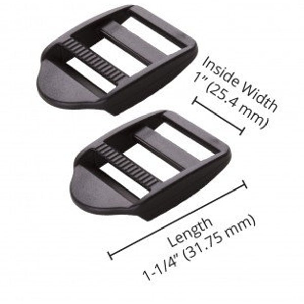 1" Black Plastic Strap Adjuster, Set of Two from Patterns By Annie