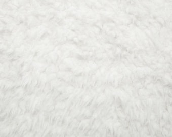 Luxe Cuddle® Llama in White Furry MINKY Fabric From Shannon Fabrics- 30mm Pile