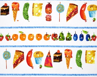 The Very Hungry Caterpillar Food Stripes From Andover Fabrics by Eric Carle