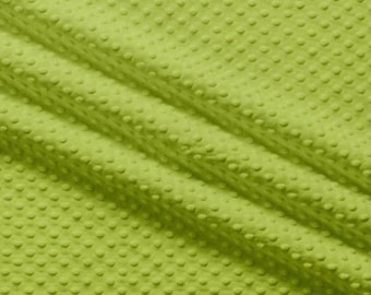 Snuggle Dimple Dots in Apple Green Soft Plush Minky From EZ Fabrics - You Choose the Cut
