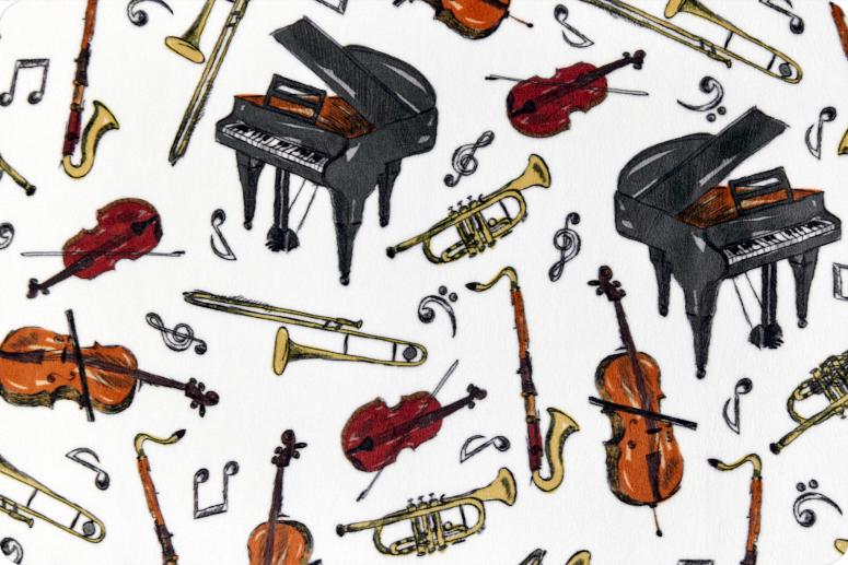 Music in the Air in Woodland Digital Cuddle® Smooth Minky from Shannon Fabrics - 2.5mm pile