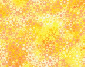Hexagons in Sunshine from the Phantasma Collection by Robert Kaufman - 100% Cotton