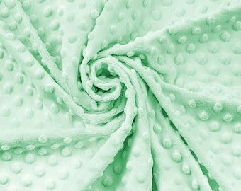 Snuggle Dimple Dots in Mint Soft Plush Minky From EZ Fabrics - You Choose the Cut