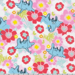Horton in the Flowers Pink aus der Horton Kindness Collection von Dr. SeussEnterprises für Robert Kaufman - 100% hochwertige Quilt Shop Baumwolle