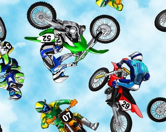 Motorrad Dirt Bikes von Timeless Treasures Fabric