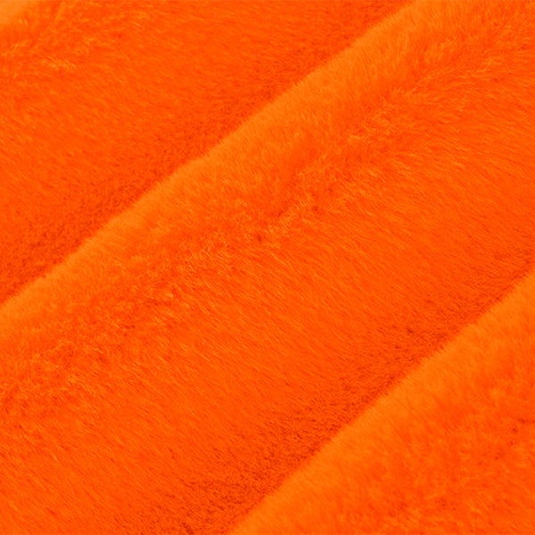 Luxe Cuddle® Seal in Neon Blaze Orange High Pile Plush Furry Luxury MINKY from Shannon Fabric- 15mm Pile- You Choose the Cut