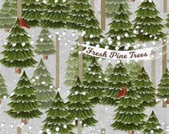Christmas Tree Lot from Home for the Holidays Collection by 3 Wishes Fabric- 100% Quilt Shop Cotton