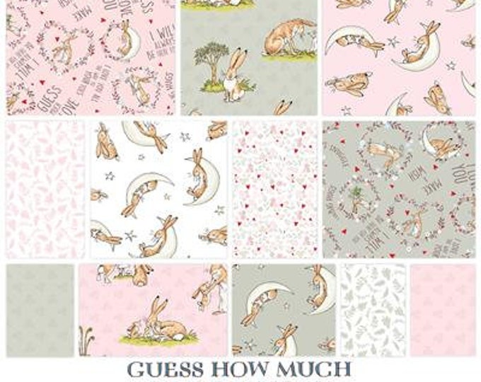 Guess How Much I Love You Jelly Roll in Pink Strip Roll From Clothworks 40 2.5x44 Strips 2.8