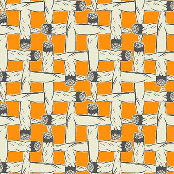 Marijuana Joints in Orange From Herban Sprawl Digital Collection by Blank Quilting Fabric- 100% Cotton