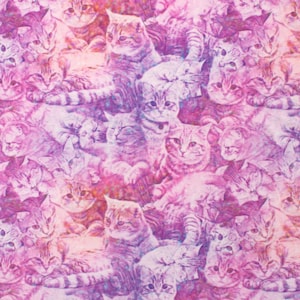 Digital Minky - Kitty Cat Toss from EZ Fabrics - You Choose The Cut - 100% Polyester Minky