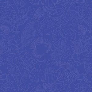 Outback Roo in Lapis from the Rooville Collection by Kimberly Einmo for Benartex Fabrics - 100% Cotton