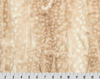 Luxe Cuddle® Fawn in Beige Furry Plush MINKY From Shannon Fabrics 10mm Pile