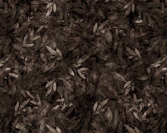 Leaves & Berries in Grey from the Blossom Collection by QT Fabrics- 100% High Quality Quilt Shop Cotton
