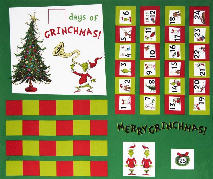 The Grinch Advent Calendar Panel From Dr Seuss's How the Etsy