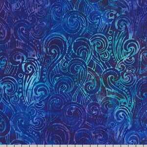 Batik Fabric- Deep Tribal Ocean by Lunn Studios from Artisan Batiks Collection: Totally Tropical 19469-59