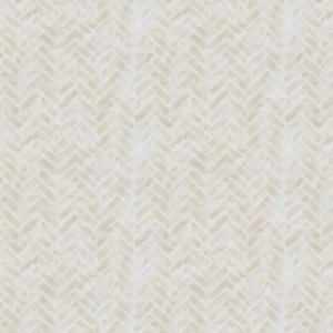 May include: A repeating pattern of light beige and off-white rectangular tiles arranged in a classic herringbone layout. The surface features subtle variations in tone and texture, creating a soft, neutral appearance across the entire image.