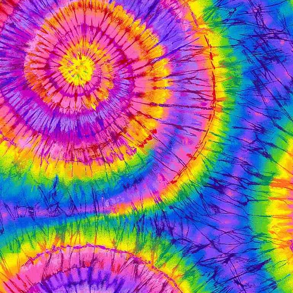 MINKY PLUSH Bright Rainbow Groovy Tie Dye Swirls from Timeless Treasures Minky Soft Snuggle Fabric 2.5mm Pile