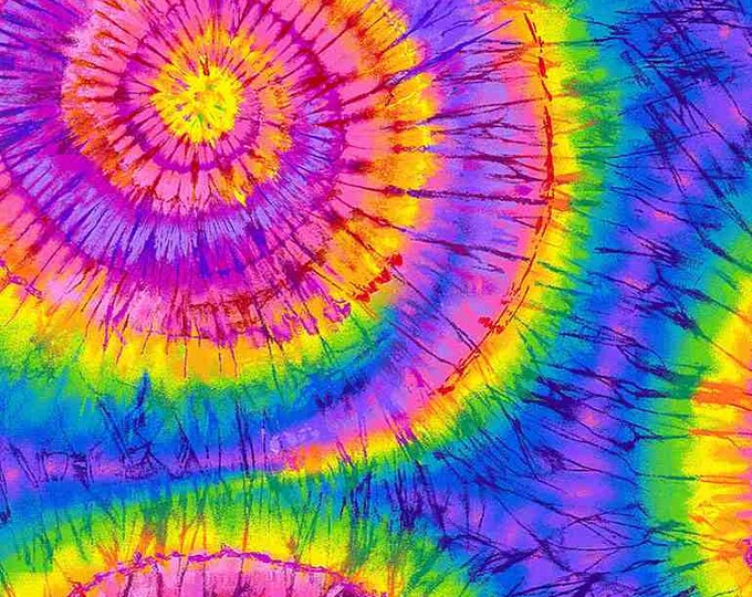 MINKY PLUSH Bright Rainbow Groovy Tie Dye Swirls From Timeless Treasures Minky Soft Snuggle