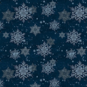 Alberi in denim della collezione Snow Mountain di Dan Dipaolo per Clothworks - 100% cotone