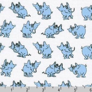 Horton Hears a Who in Weiß aus der Dr. Seuss Fabric Kollektion von Robert Kaufman- Du bestimmst den Schnitt