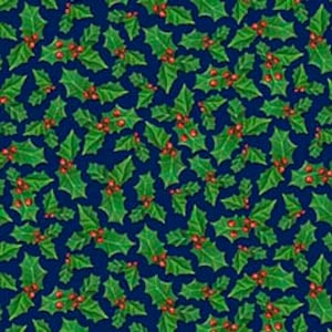 Holly in Navy aus der Snowman Holiday Kollektion von ©Gina Jane Lee für QT Fabrics aus 100% Baumwolle