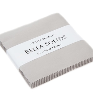 Bella Solids Charm Pack Gray from Moda Fabrics - 5"x5"- 42 pieces
